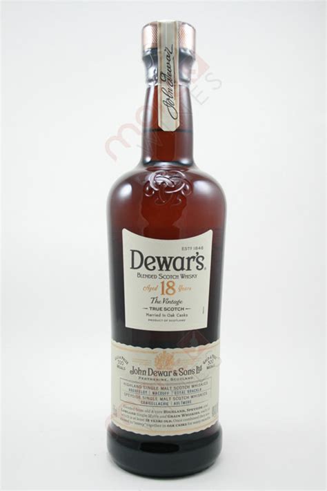 dewar s 18 year old the vintage blended scotch whisky 750ml morewines
