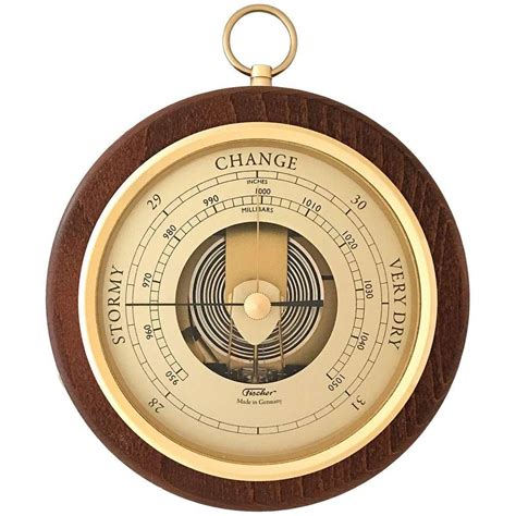 Barometer Brass Walnut 170 Mm 1436r 12 Us Version Made In Germany