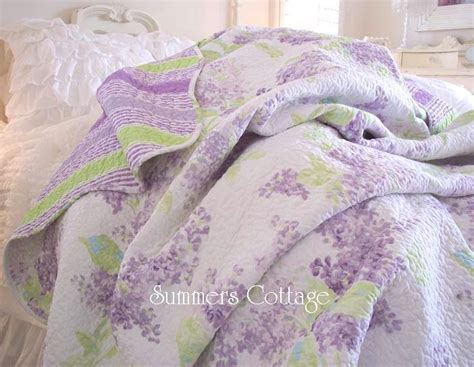 Lavender Lilac Quilt Set Shabby Chic Romantic Home Cottage Living