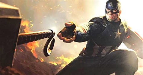 Captain America Contemplates The Power Of Mjolnir In Stunning Avengers Endgame Concept Art