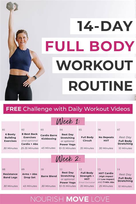 Free 14 Day Full Body Workout Plan For Women Nourish Move Love Full
