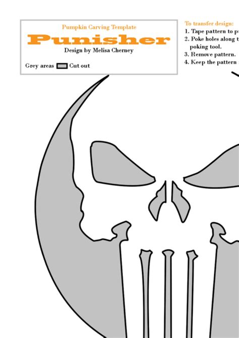 Punisher Pumpkin Carving Template Printable Pdf Download