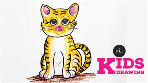 Cute Cat Drawing For Kids And Beginners Kids Drawing Cat Drawing