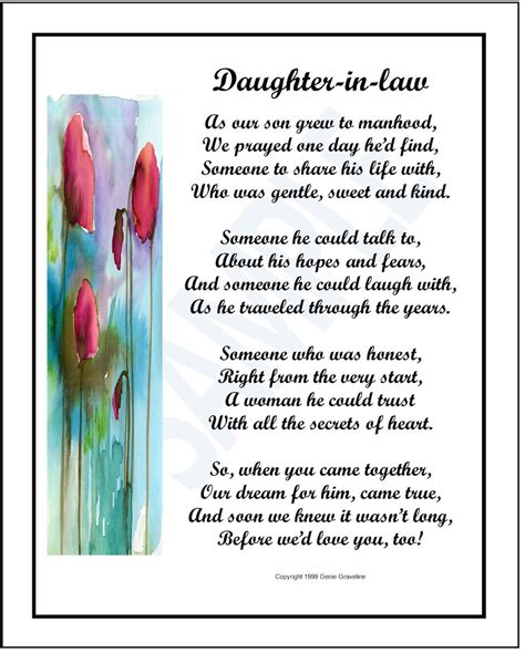 Daughter In Law Poem From Both Digital Etsy