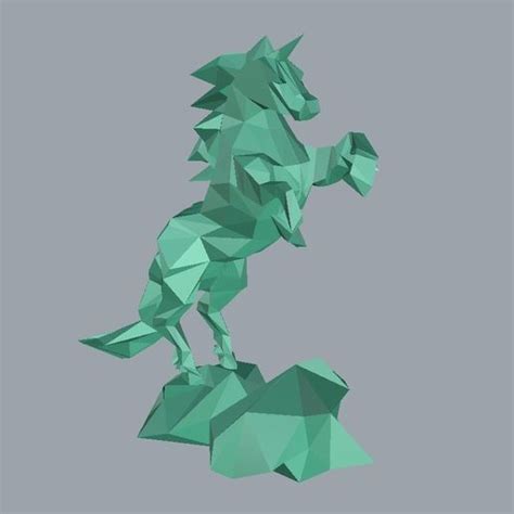 Download Stl File Low Poly Unicorn Design To 3d Print ・ Cults