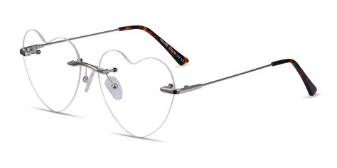 Amore Heart Silver Rimless Eyeglasses Eyebuydirect Canada