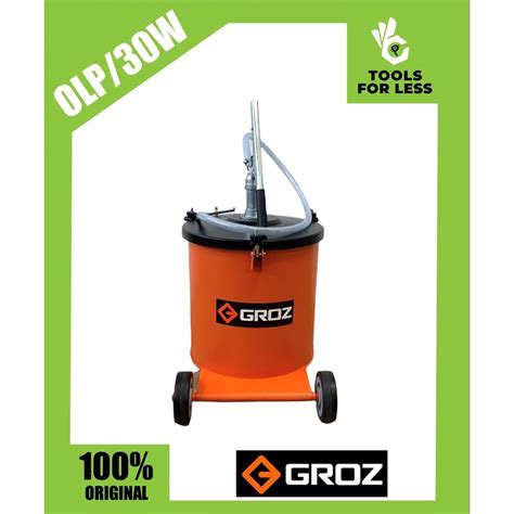 Groz Oil Lube Dispenser 30 Liters Capacity With Wheels Model Olp30w