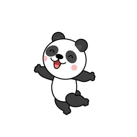 Jumping Panda Character Illustration Material Lots Of Free