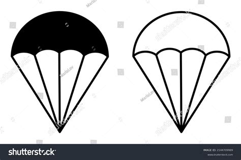 Parachute Icons Outline Filled Vector Sign Stock Vector Royalty Free