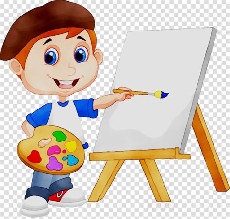 Easel Background Clipart Painting Illustration Cartoon