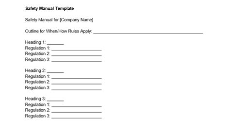 Free Safety Manual Template Free Printable Templates