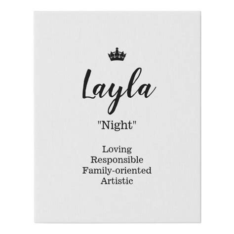 Name Meaning Canvas Picture Layla Zazzle Artofit