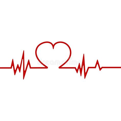 Batimento Cardíaco Com Coração Ilustração Do Vetor Ilustração De