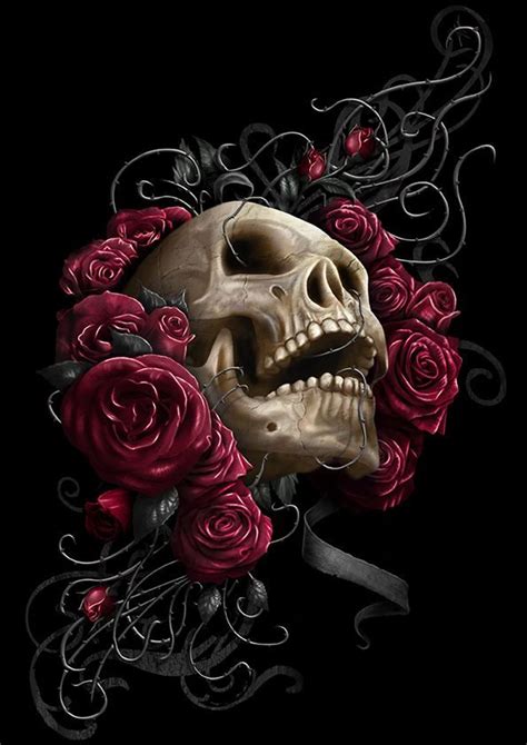 Skull Rose By Chrisbryancreative Skulls Art Ink Me Pinterest