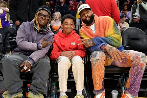 Lil Wayne And Son Kameron Carter Attend Lakers Game Popsugar Celebrity