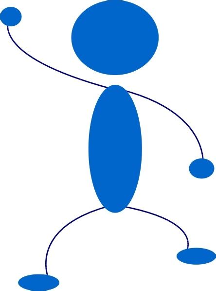 Waving Blue Stick Man Clip Art Free Vector In Open Office Drawing Svg