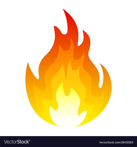 Burning Fire Icon Explosion And Blazing Element Vector Image