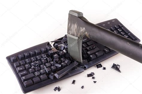 Smashed Computer Keyboard — Stock Photo © Aoldman 94561288