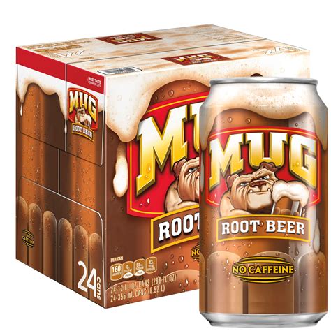 Mug Root Beer Caffeine Free Soda Pop 12 Oz 24 Pack Cans