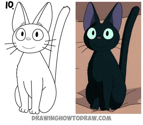 How To Draw Jiji From Kikis Delivery Service Easy Step By Step