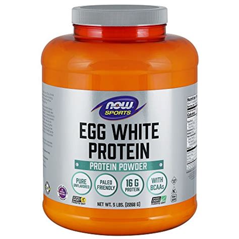 Now Sports Nutrition Egg White Protein Powder Unflavored 5 Pound