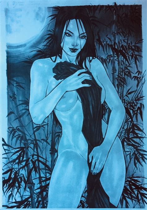 Nude Bamboo Girl In Red Raven S Collectionneur Comic Art Gallery Room
