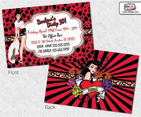 Pinup Girl Invitation By Metroevents On Etsy 798 My Party Designs Pinterest Invitations