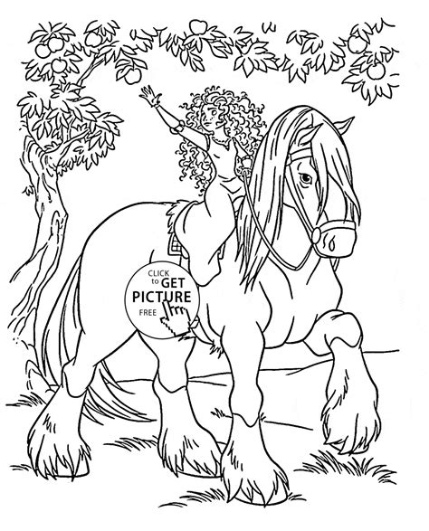 Sep 25, 2019 · coloring is a fun filled educational activity for your kids. Disney Princess Merida rides a horse coloring page for ...