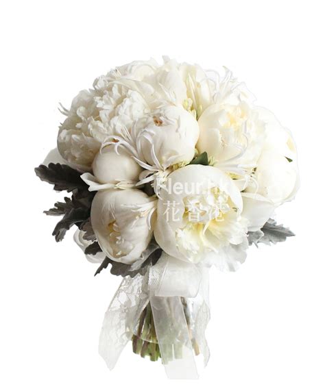 White Peony Wedding Bouquet