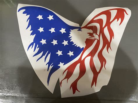 American Flag Eagle Vinyl Decal Etsy