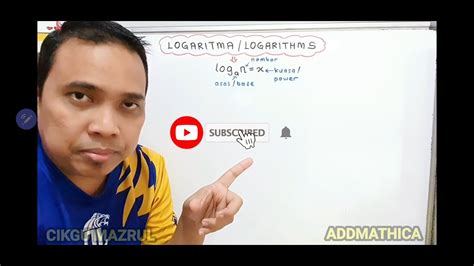 Addmath F4 Konsep Dan Hukum Logaritma Cikgu Mazrul Youtube