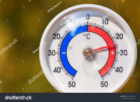 Outdoor Thermometer Celsius Scale Showing Warm Stock Photo 1522720292