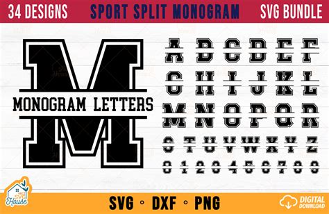 Sport Monogram Svg Varsity Font Graphic By Veczsvghouse · Creative Fabrica