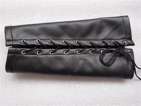 Black Faux Leather Fetish Toy Restraint Arm Kit Hogtie Legs Sex Bondage