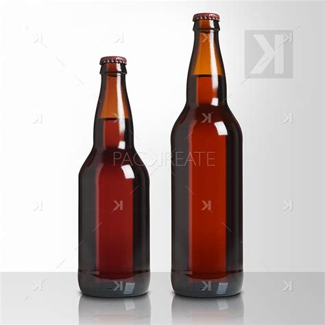 packreate beer bottle psd mockup brown glass