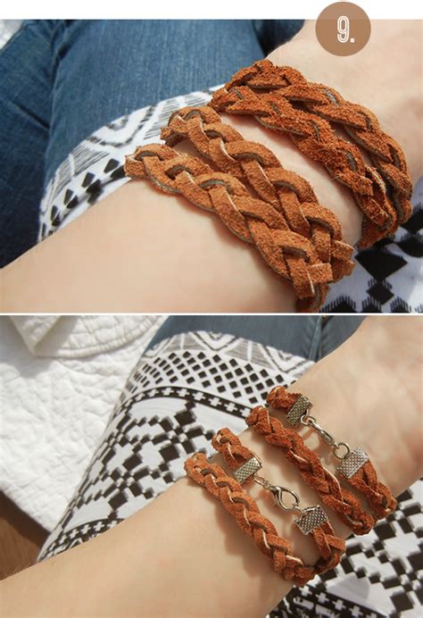 Boho cuff bracelet with turquoise and wood beads; Bubby and Bean ::: Living Creatively: DIY Tutorial >>> Braided Leather Wrap Bracelets