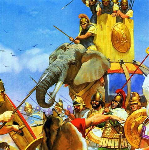 Carthaginian War Elephant In Battle Punic Wars War Elephant Ancient Warfare War Art