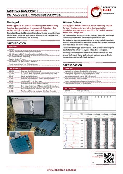 Wireline Logging Tools For Surface Acquisition Data And Reporting