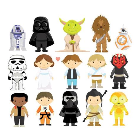 Star Wars Cuties Star Wars Characters Clipart Star Wars Printables