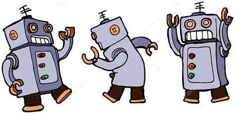 Vector Cartoon Robots Dancing The Robot Stock Vector Image By