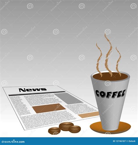 Coffee And Newspaper Stock Vector Illustration Of Lifestyle 12746187