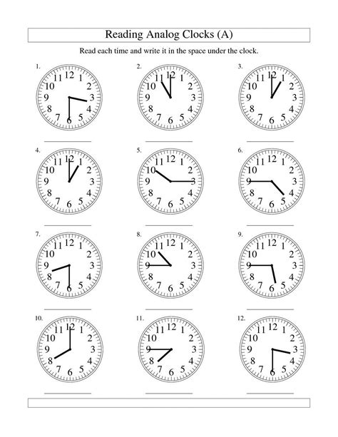 Clock Angles Worksheets