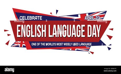 English Language Day Banner Design On White Background Vector
