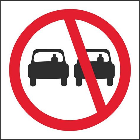 Rus 014 No Overtaking Regulatory Traffic Road Safety