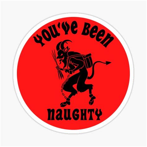 Youve Been Naughty Krampus Black And Red Sticker For Sale By
