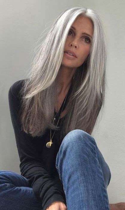 Super Long Grey Hair Styles Over 50 54 Ideas In 2020 Long Gray Hair