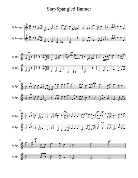 Download the star spangled banner music sheet pdf and mp3; Star Spangled Banner Sheet music for Trumpet | Download free in PDF or MIDI | Musescore.com