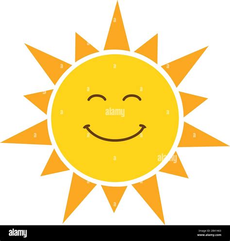 Amarillo Brillante Brillante Sol Sonriente Vector Ilustración Aislada