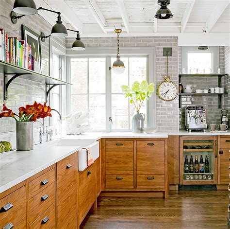 Transform Your Kitchen With Grey Wood Floors And Oak Cabinets The