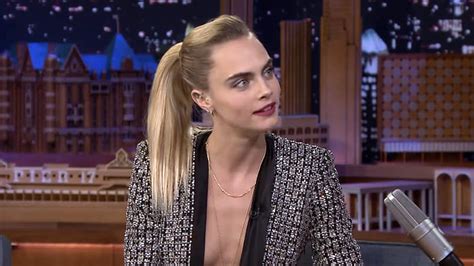 Cara Delevingne In Azzaro Couture On The Tonight Show Starring Jimmy
